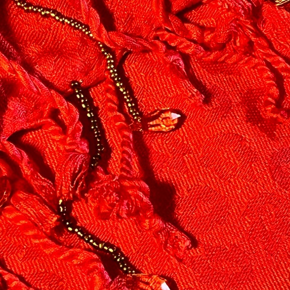 Tara Pashmina handmade new 78” x 27” Embroidered beaded sequence crystals - Picture 4 of 6